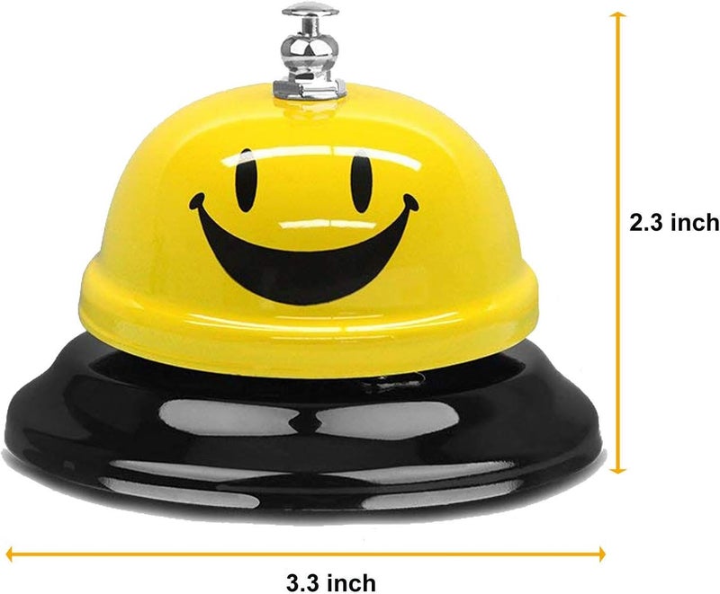 Wekoil Call Bell Lovely Smile Face Desk Service Bell Ding Bell for Restaurant Hotel Room Kitchen Party Office Elderly Large Yellow Cute Bell,3.3 inch Yellow - Image 5